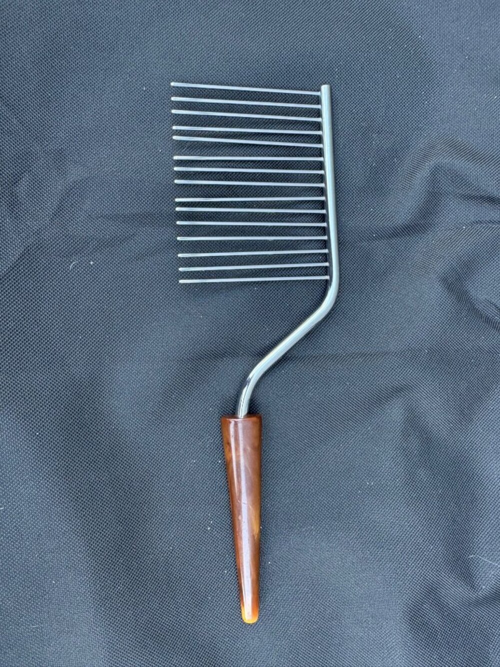 Vintage Angel Food Cake Cutter Breaker Fork Faux Tortoise shell Bakelite Handle